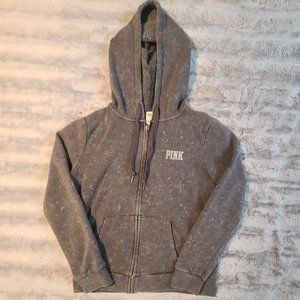 Pink Victoria Secret Zip Up Hoodie Size Med.